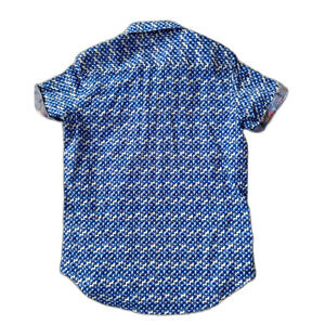 ROBERT GRAHAM SHORT SLEEVE BUTTON DOWN SHIRT BLUE - Men's Size S